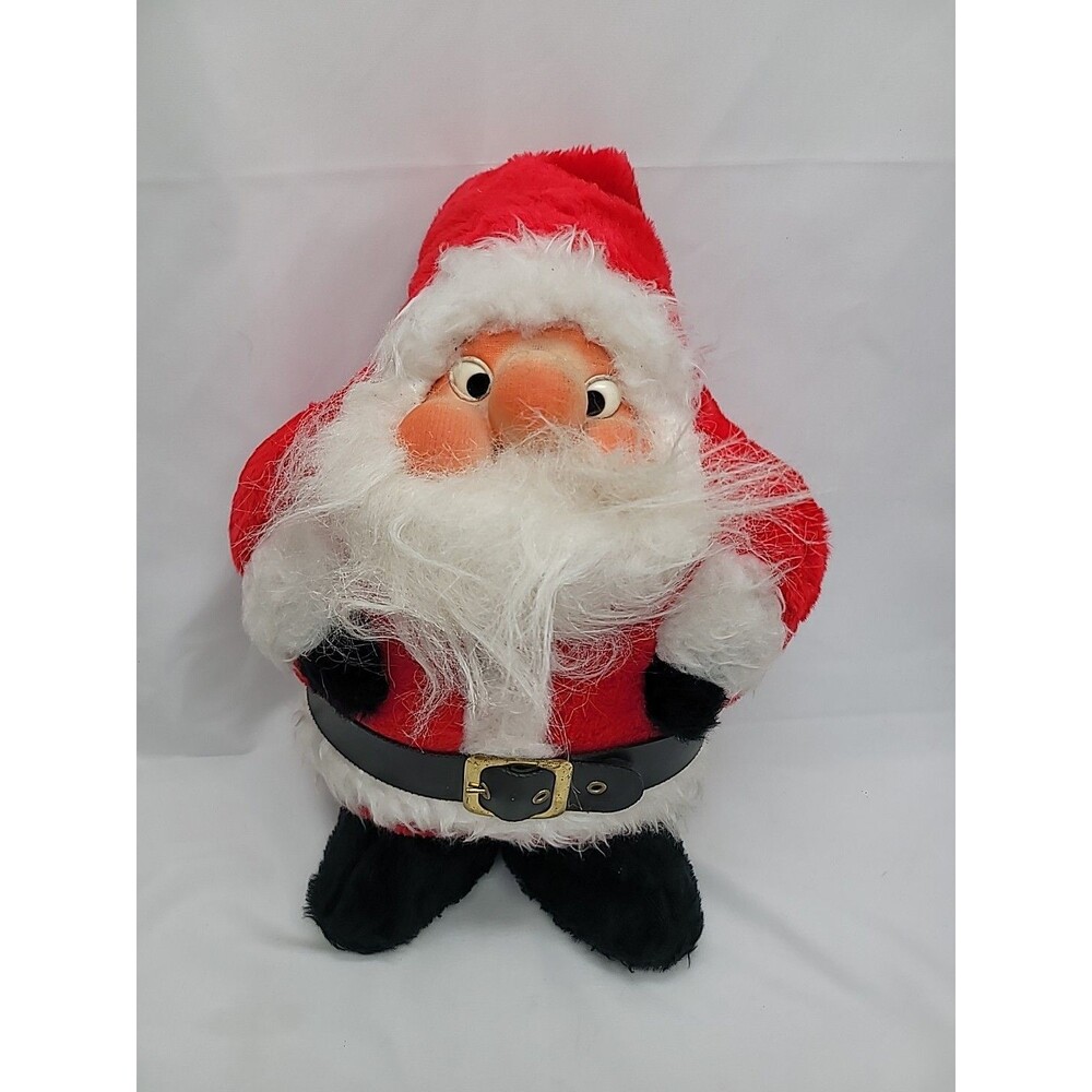 Vintage Santakins Rennoc Large Santa Clause 1982 Plush Chubby Vinyl face 13"